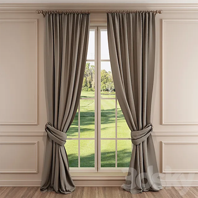 curtains with cornice 3DSMax File