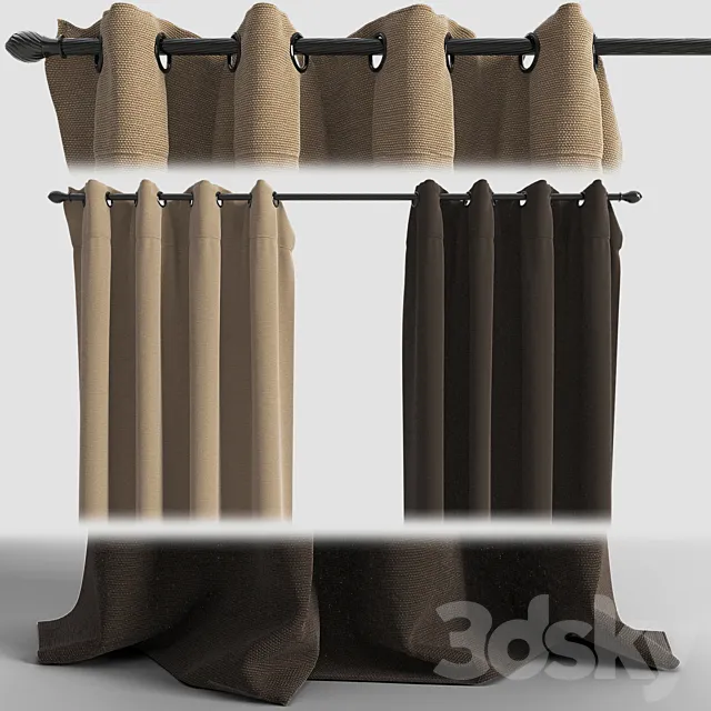 Curtains with eyelets 3DSMax File