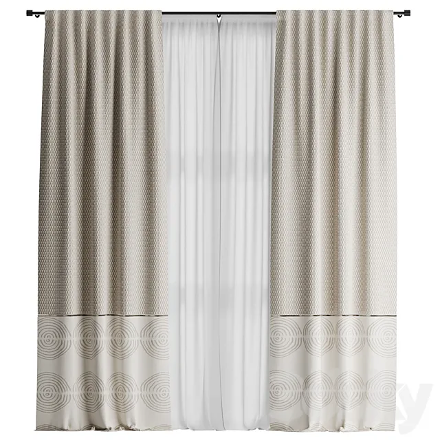 Curtains with fabric loops 3ds Max