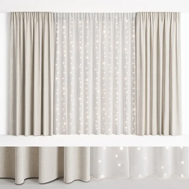 Curtains with garland NG1 3ds Max