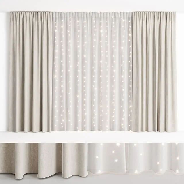 Curtains with garland NG1 3dsMax Model
