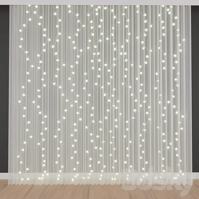 Curtains with garlands 3ds Max