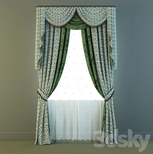 curtains with lambrekenom3 3ds Max