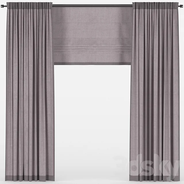 Curtains with roman 3DS Max Model