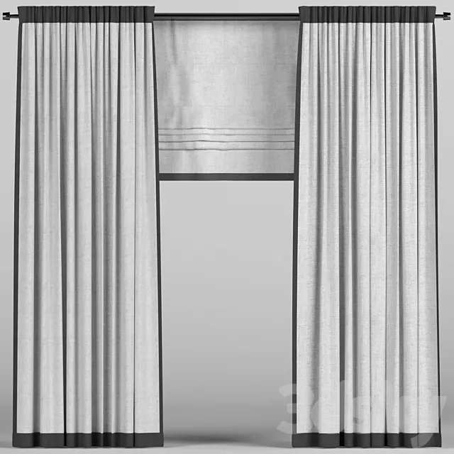 Curtains with roman. 3ds Max