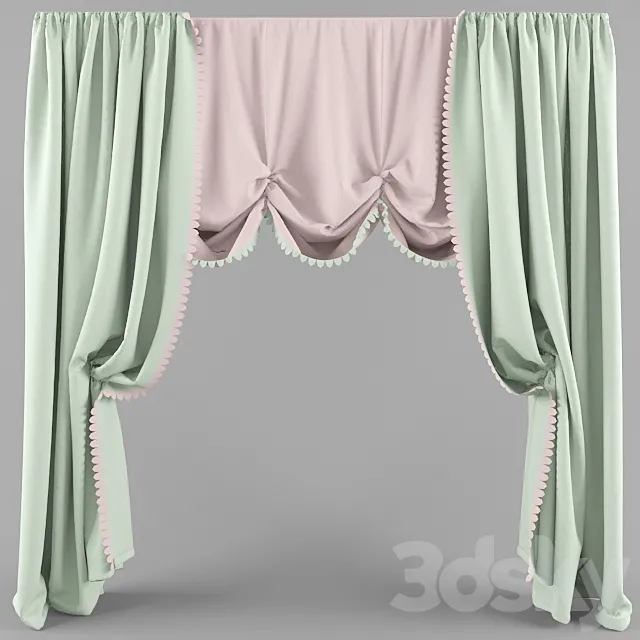 curtains with Ruffles 3DSMax File