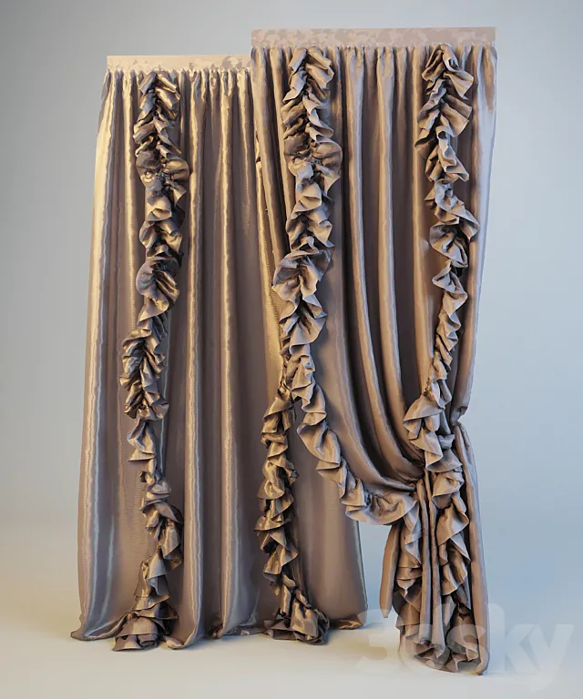 Curtains with Ruffles 3DSMax File