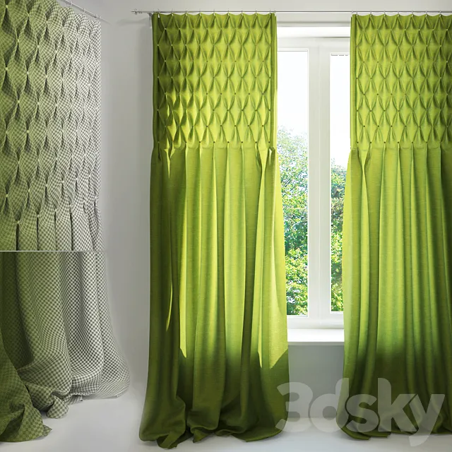 Curtains with tucks 3DSMax File