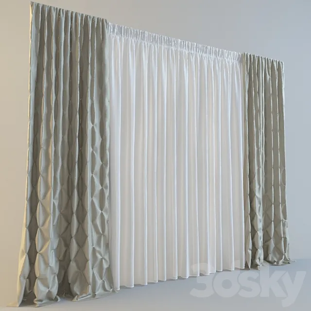 curtains with tucks 3DSMax File