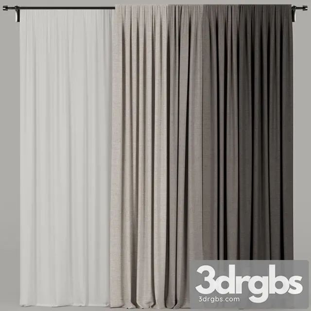 Curtains with tulle 2 2 3dsmax Download