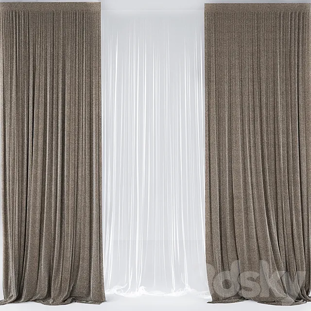 Curtains with tulle # 2 3DSMax File