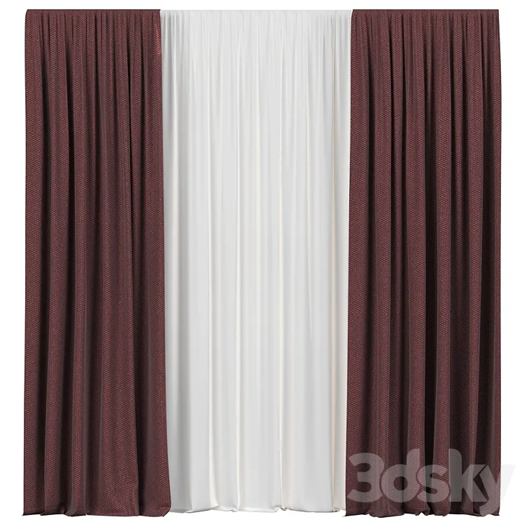 Curtains with tulle 3DS Max Model