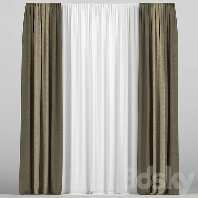 Curtains with tulle 3ds Max