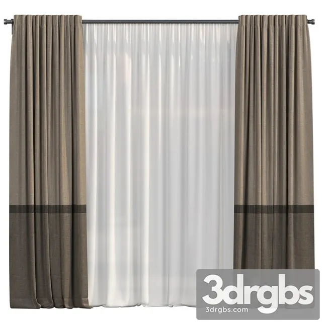 Curtains with tulle in three colors