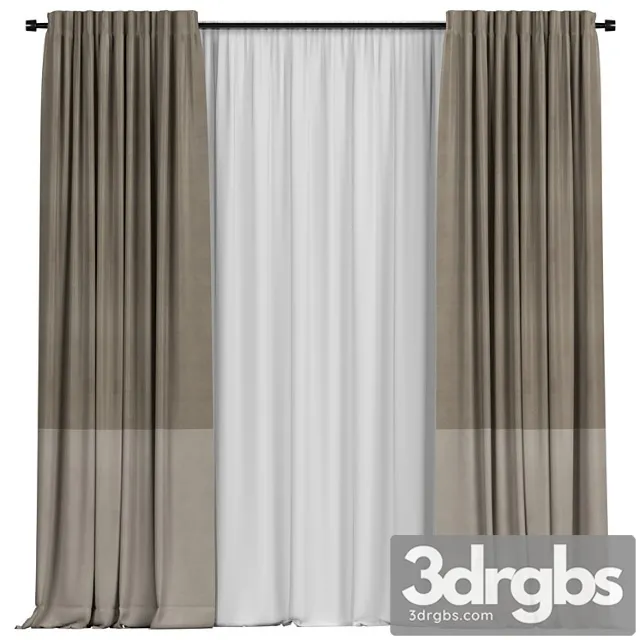 Curtains With Tulle In Two Colors 15 3dsmax Download
