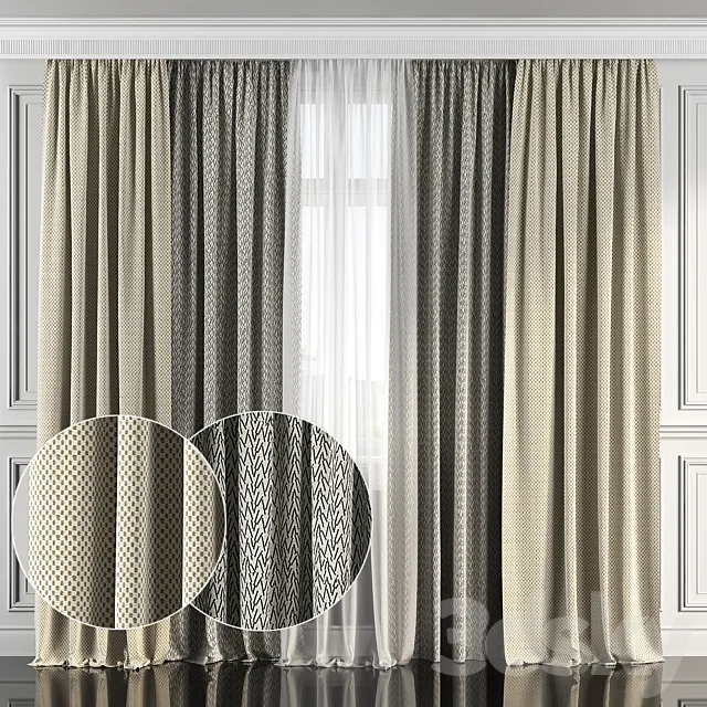 Curtains with window 113 3ds Max