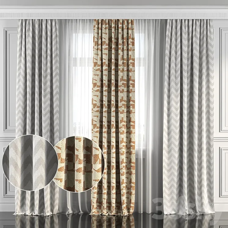 Curtains with window 117 3DS Max
