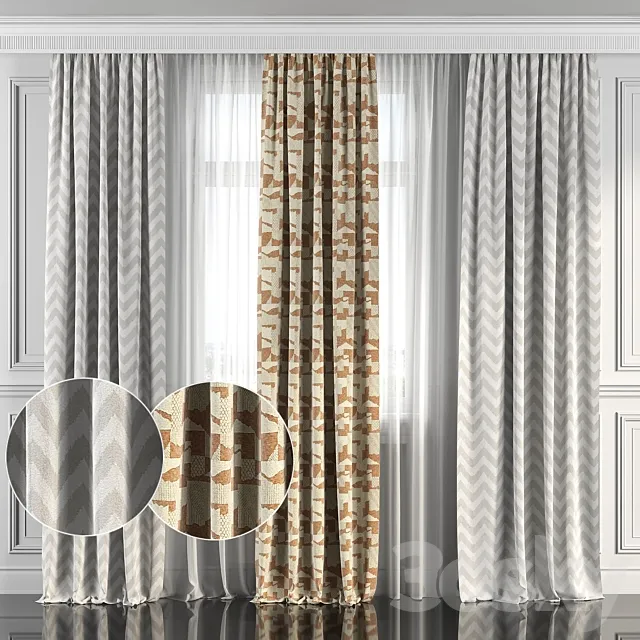 Curtains with window 117 3DSMax File