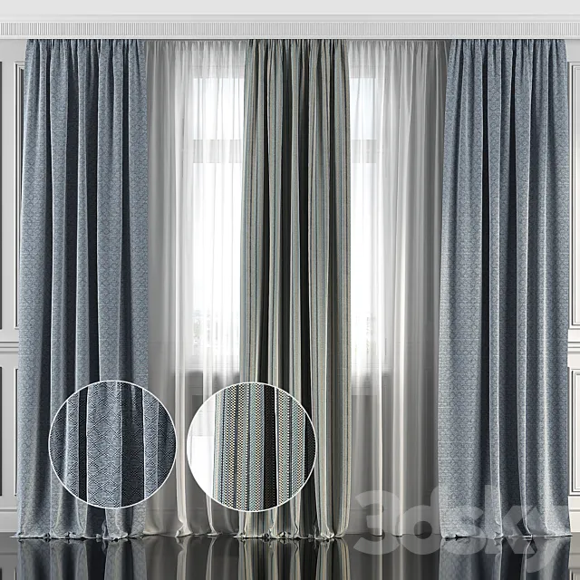 Curtains with window 130 3ds Max