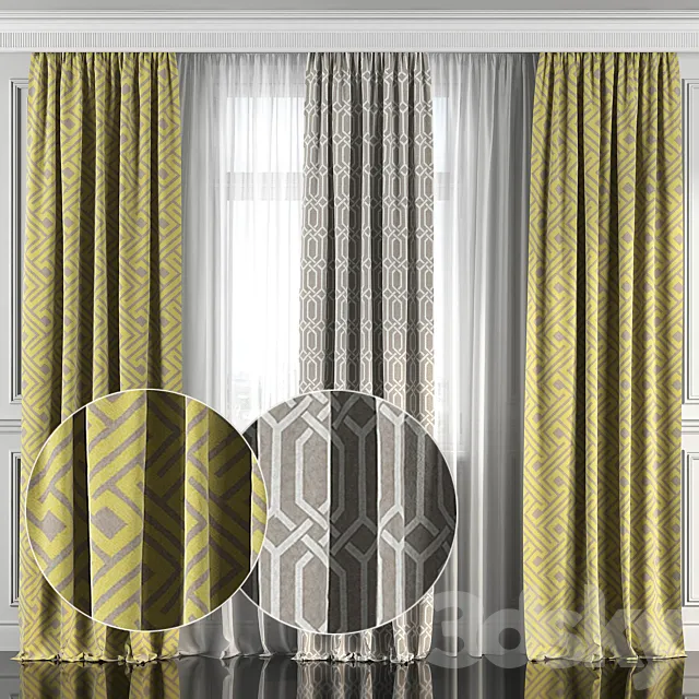 Curtains with window 155 3DSMax File