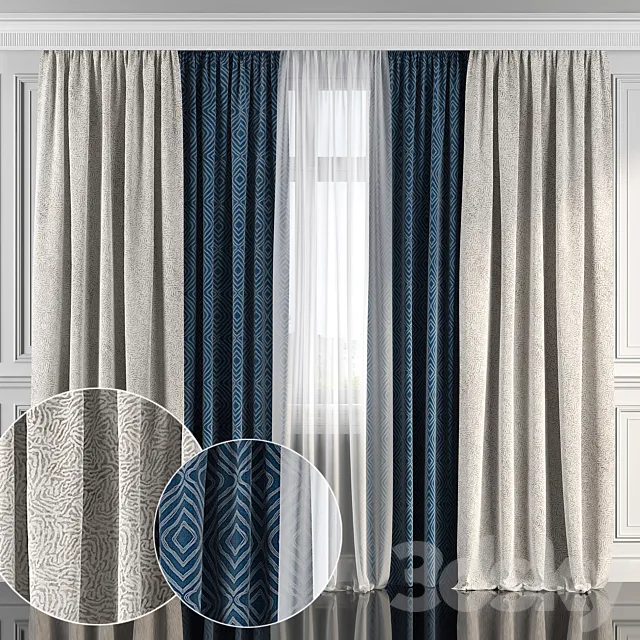 Curtains with window 176 3ds Max