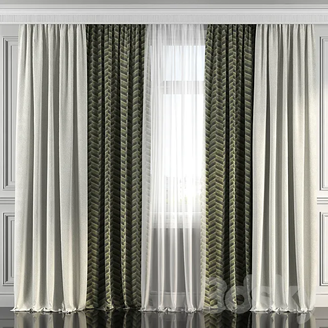 Curtains with window 185 3DS Max Model