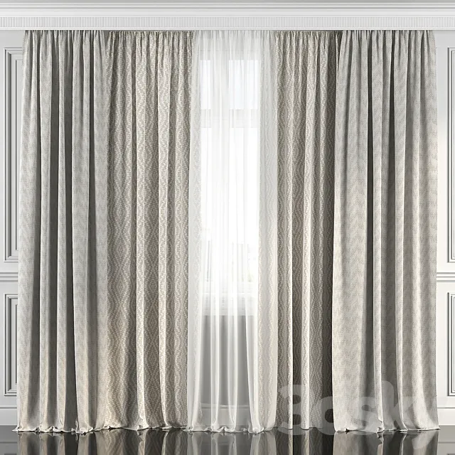 Curtains with window 186 3ds Max