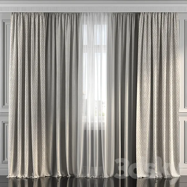 Curtains with window 190 3DSMax File