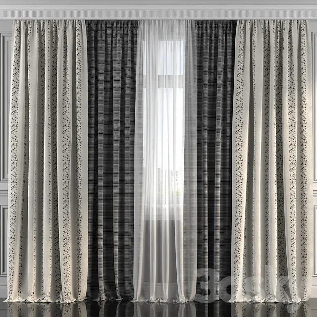 Curtains with window 233 3DSMax File