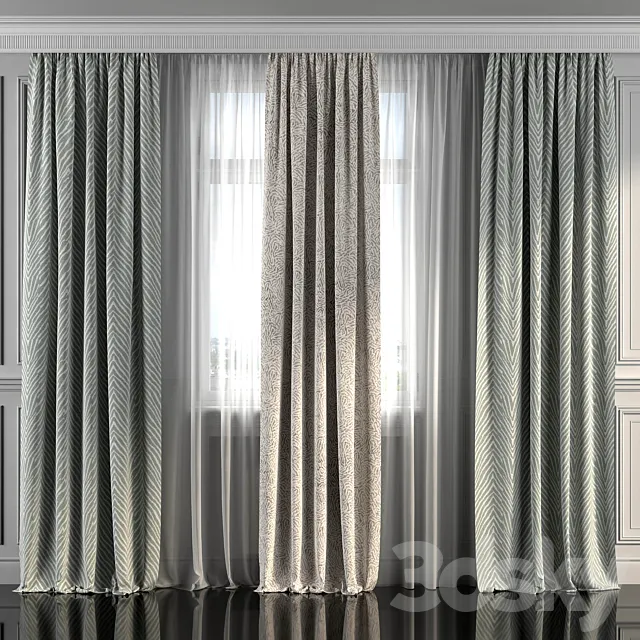 Curtains with window 275 3ds Max