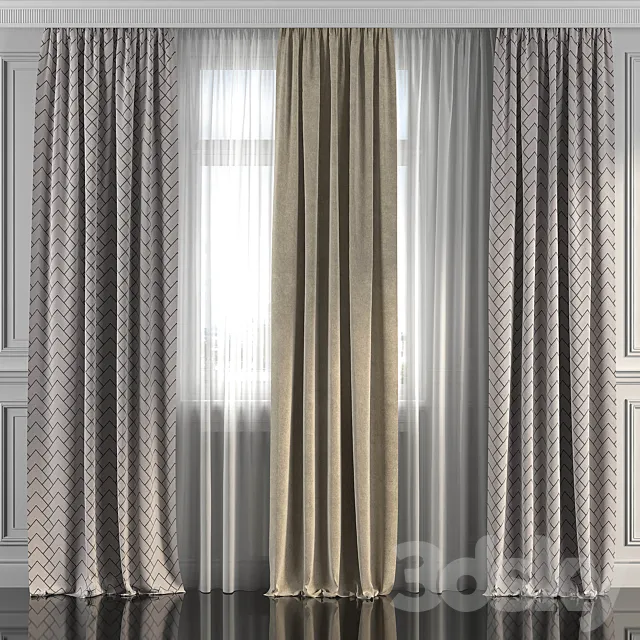 Curtains with window 283 3ds Max