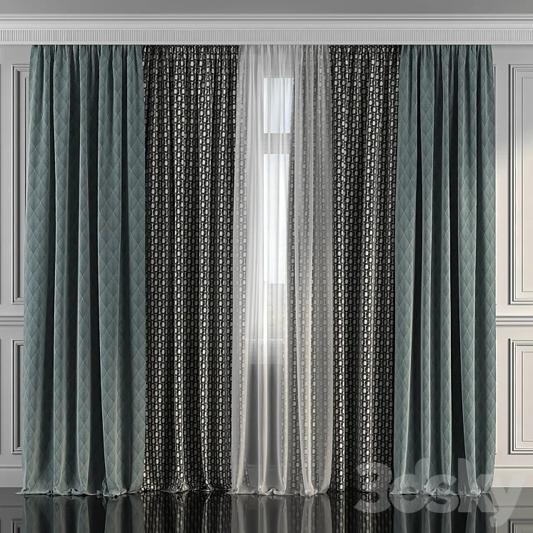 Curtains with window 286 3DS Max
