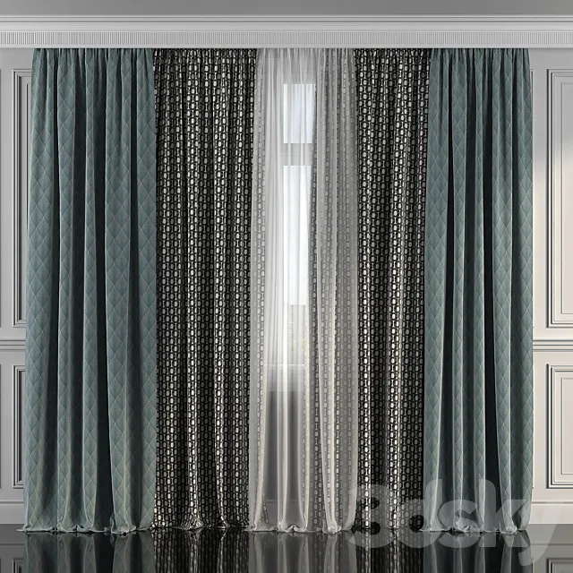 Curtains with window 286 3DSMax File