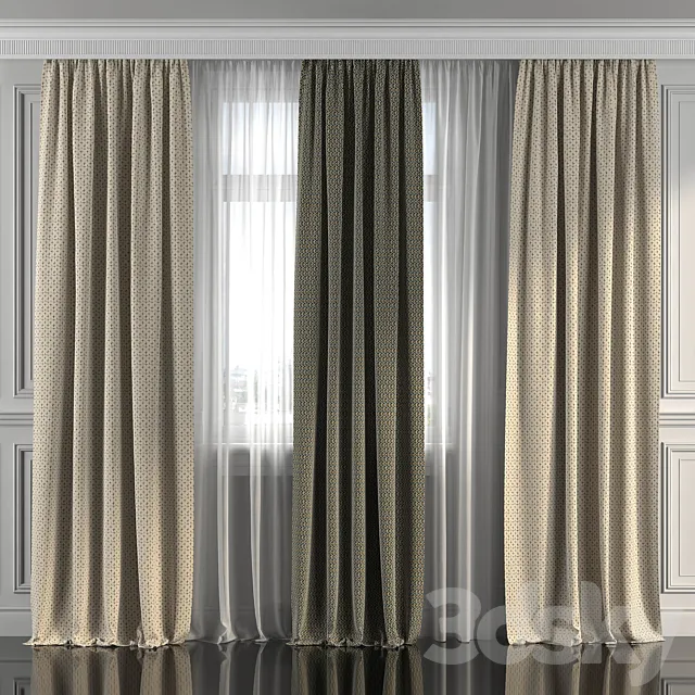 Curtains with window 287 3ds Max