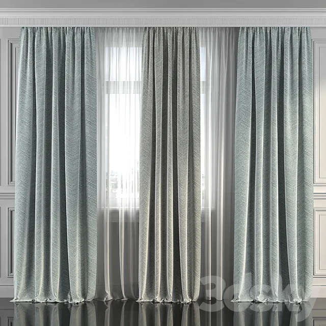 Curtains with window 292 3DSMax File