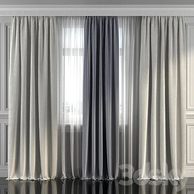 Curtains with window 295 3ds Max