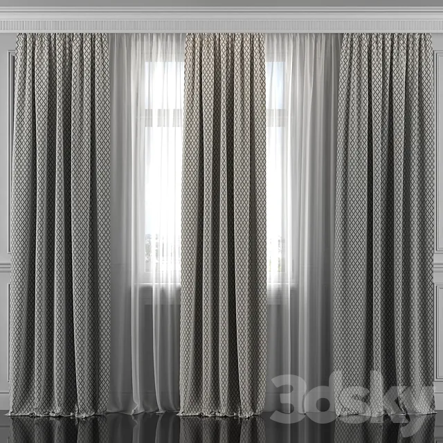 Curtains with window 298 3ds Max