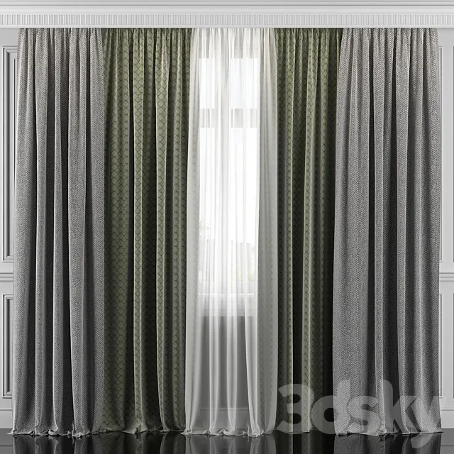 Curtains with window 305 3ds Max