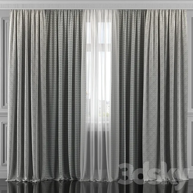 Curtains with window 310 3ds Max