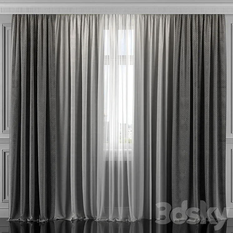 Curtains with window 311 3DS Max