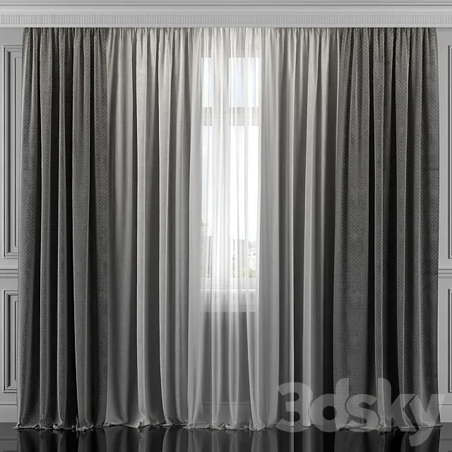 Curtains with window 311 3DSMax File