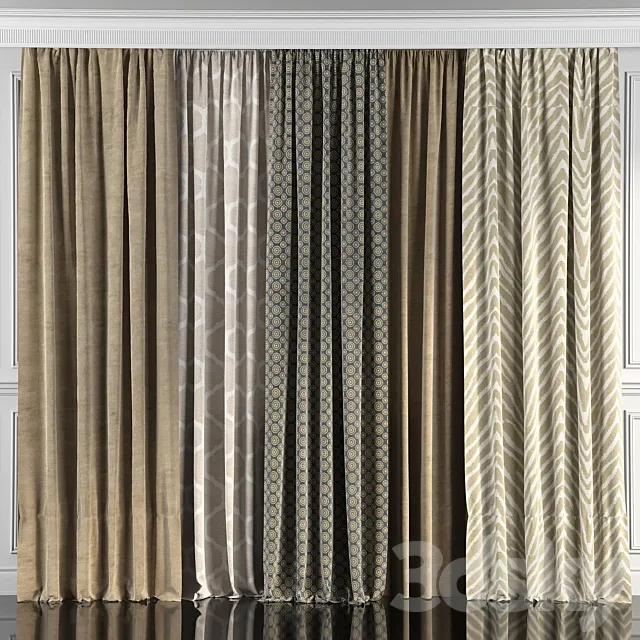 Curtains with window 45 3DSMax File