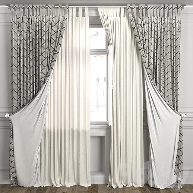 Curtains with window 484C 3DS Max Model