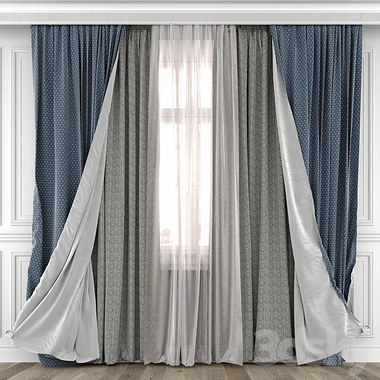Curtains with window 493C 3DS Max