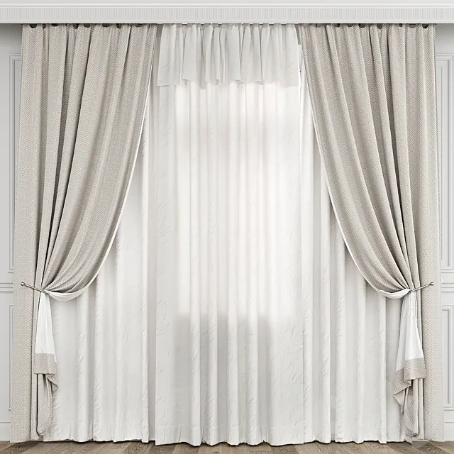 Curtains with window 494C 3ds Max