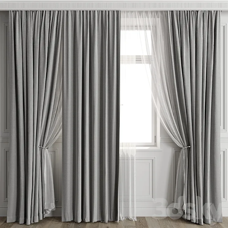 Curtains with window 497C 3DS Max Model