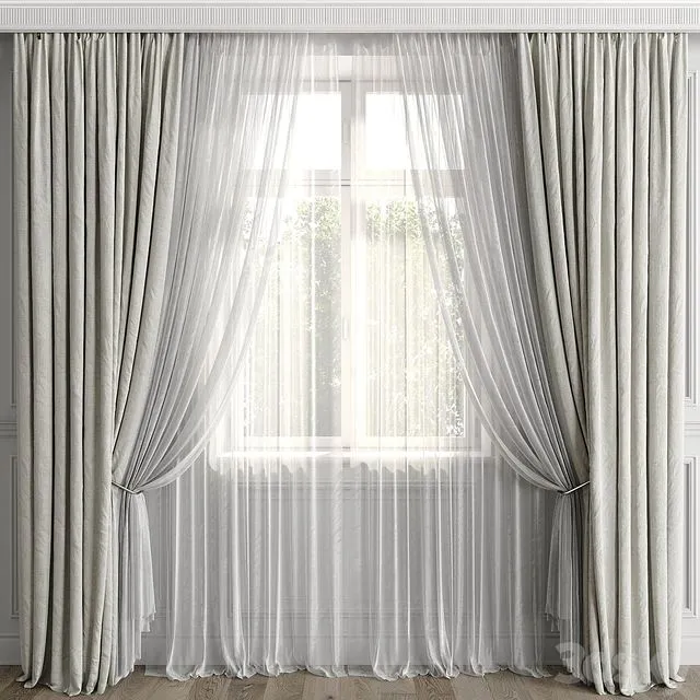 Curtains with window 499C 3dsMax Model