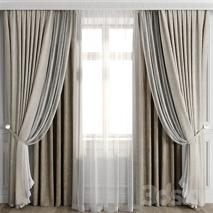 Curtains with window 502C 3DS Max