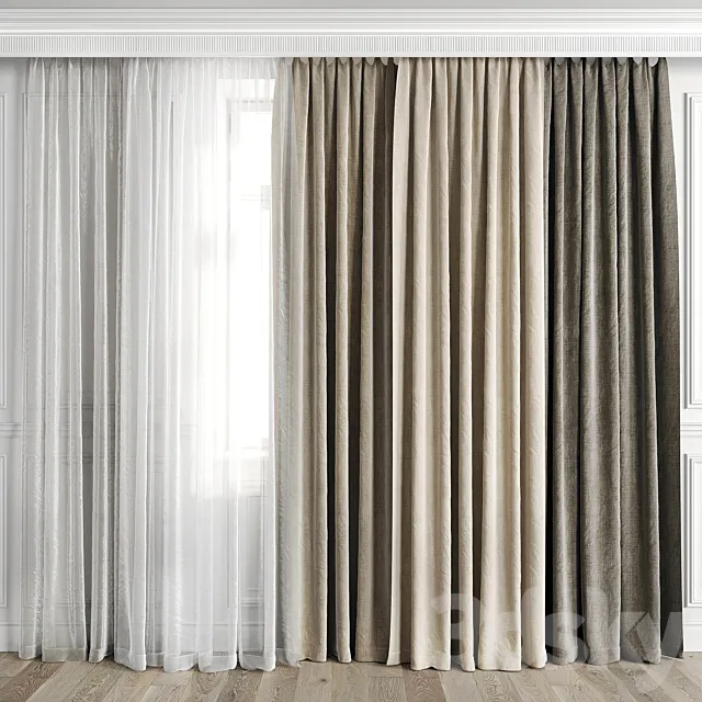 Curtains with window 503C 3ds Max