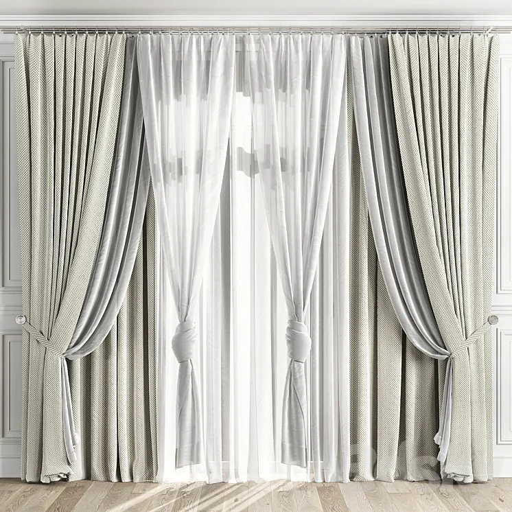 Curtains with window 510C 3DS Max Model